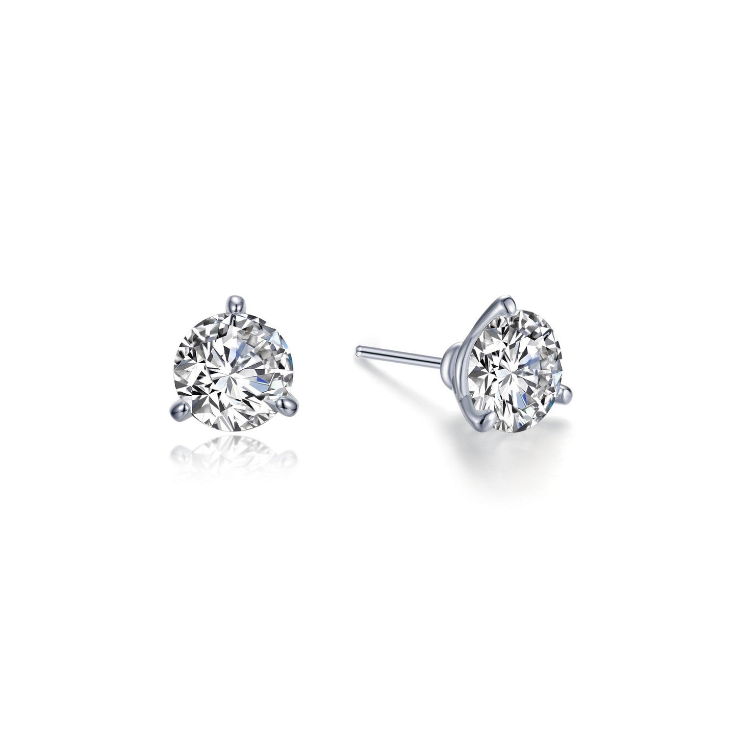 1 CTW 3 Prong Martini Stud Earrings