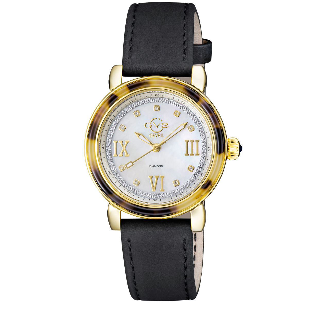 Gevril Watch - GV2 Marsala Tortoise Diamond/9851