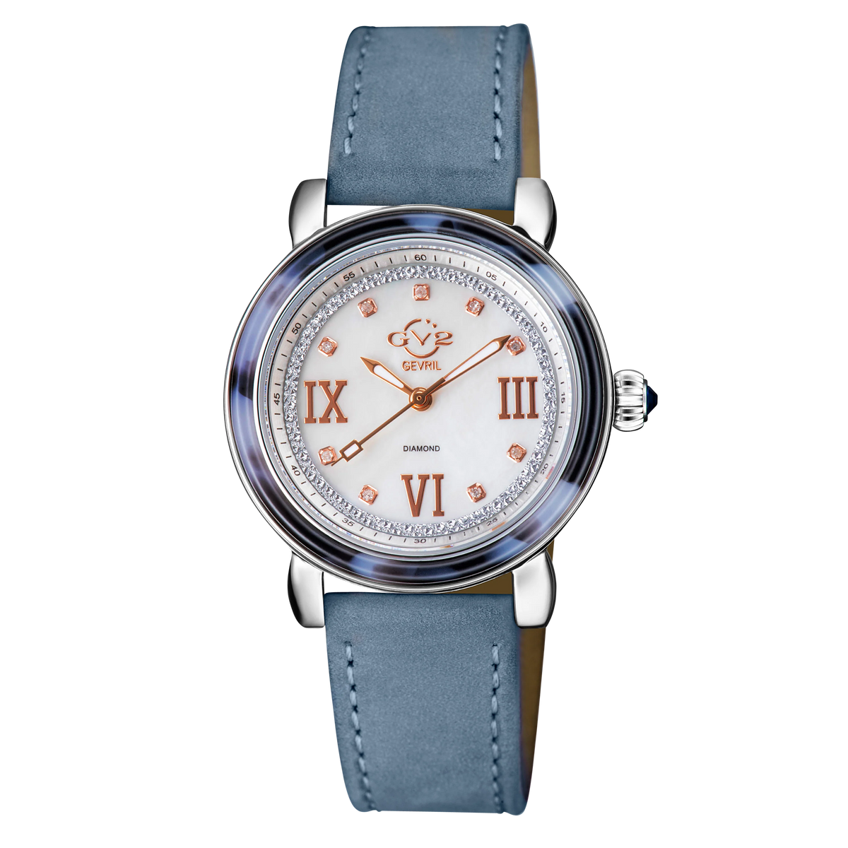 Gevril Watch - GV2 Marsala Tortoise Diamond 9850