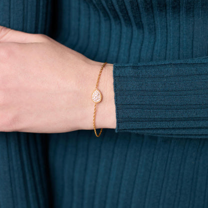 Pavé Teardrop Delicate Bracelet